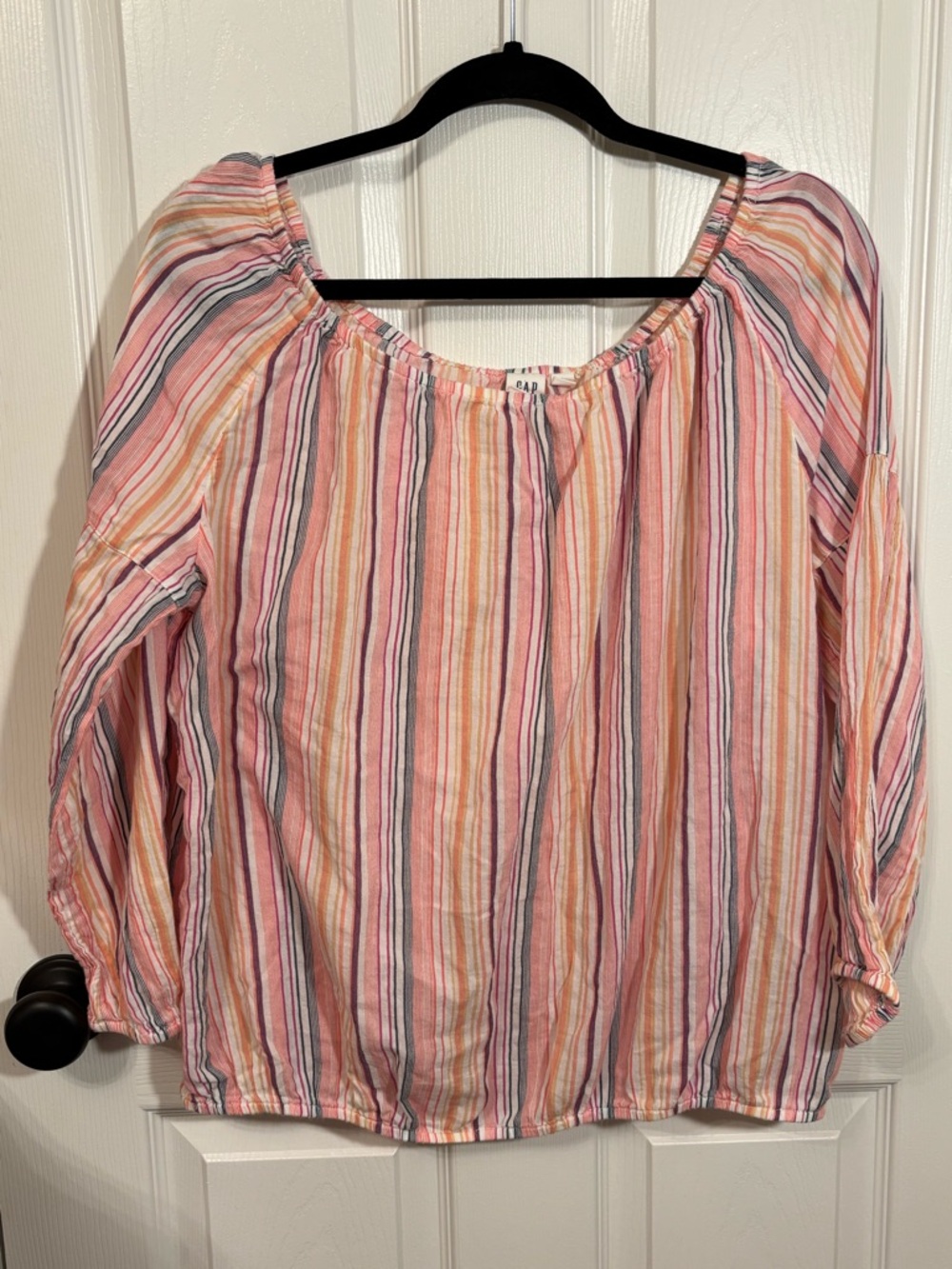 GAP Pink & Peach Striped Off-Shoulder Tunic 100% cotton